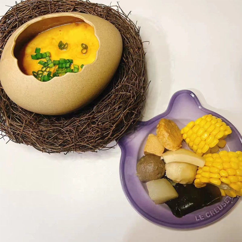 分子料理餐具网红饭厅创意甜品蛋羹碗酒店特色鸵鸟蛋鸟巢窝意境菜 小号横款约装l 8000cm
