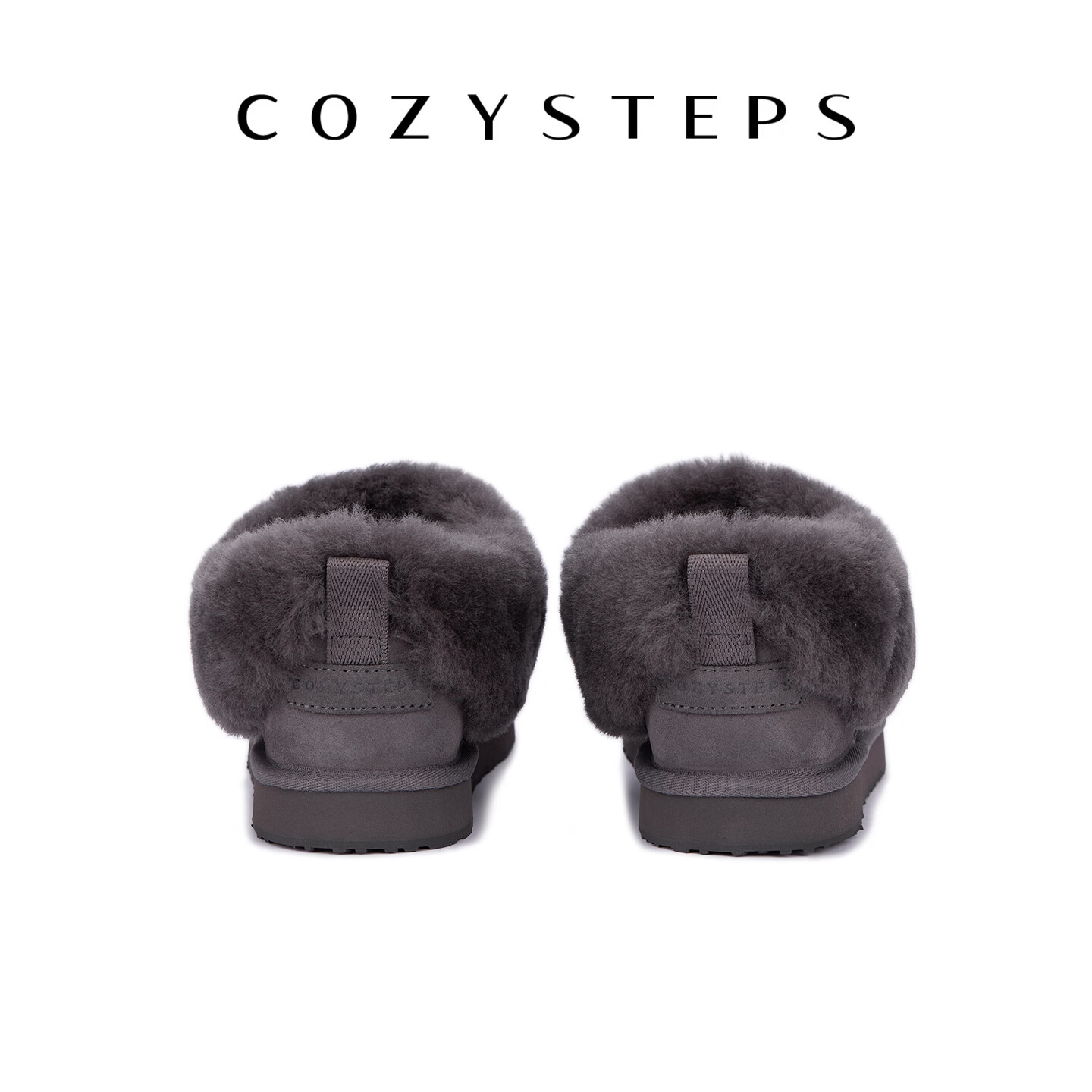 COZY STEPS可至女士26冬季新款翻毛保暖羊皮毛一体雪地靴经典穆勒拖 沥青色 39