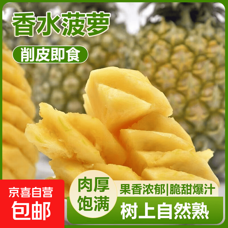 香水菠萝新鲜菠萝脆甜多汁当季水果菠萝个大水果现摘批发新鲜菠萝 精选菠萝净重5斤 单果500g+(3-4个)