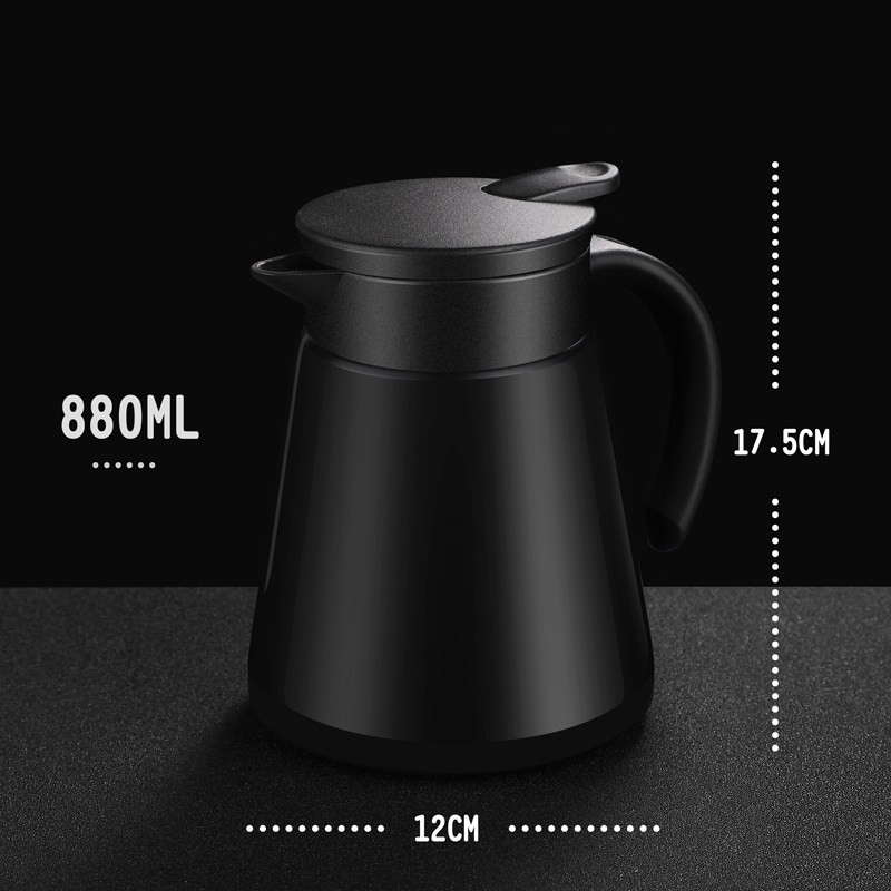 光一迷你保温壶家用小号暖壶小型北欧热水壶开水办公室水壶咖啡热水瓶 黑色880ml