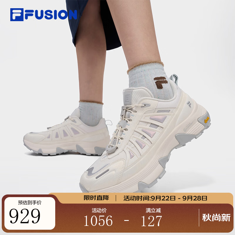 FILA FUSION斐乐COMO Y丨潮牌机能穿搭湖系户外鞋26冬款女跑步鞋户外徒步鞋 雪白/太空银-SA 38
