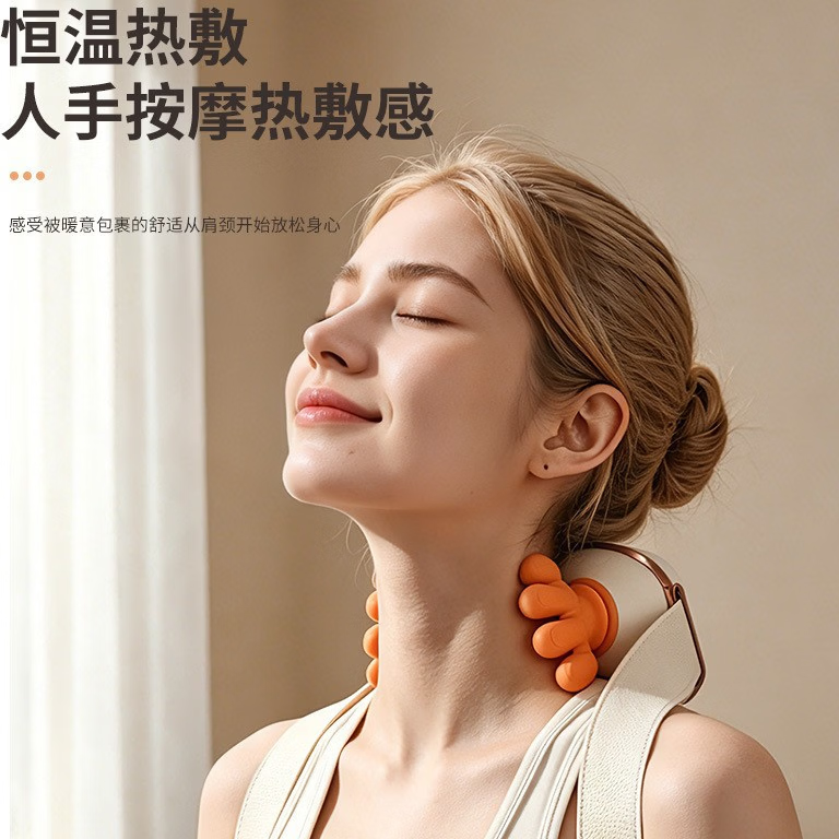 园洲绿颈肩按摩仪仿真人手背腿部按摩器揉捏热敷披肩斜方肌重阳节礼物生日礼物送男女友老公爸爸妈妈老师 精品绿色【无刷电机+静音按摩+3档揉捏+2档热敷】 仿人手揉捏