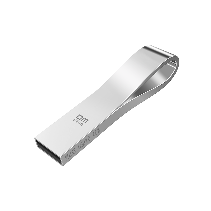 DM 大迈 曲线PD135系列 PD135 USB 2.0 U盘 珍珠镍银 64GB USB