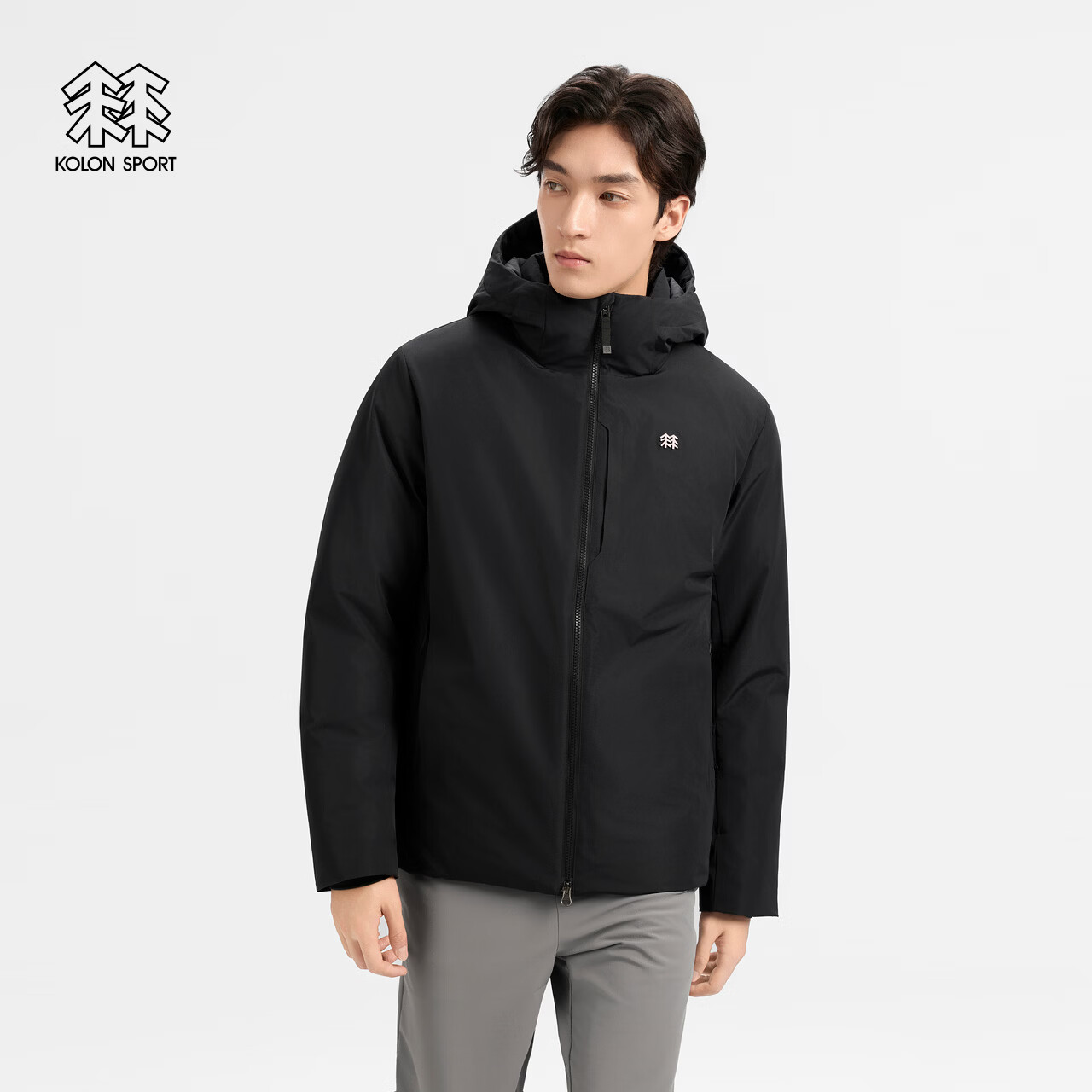 KOLON SPORT/可隆户外羽绒服 男士通勤防泼水防风中量羽绒服