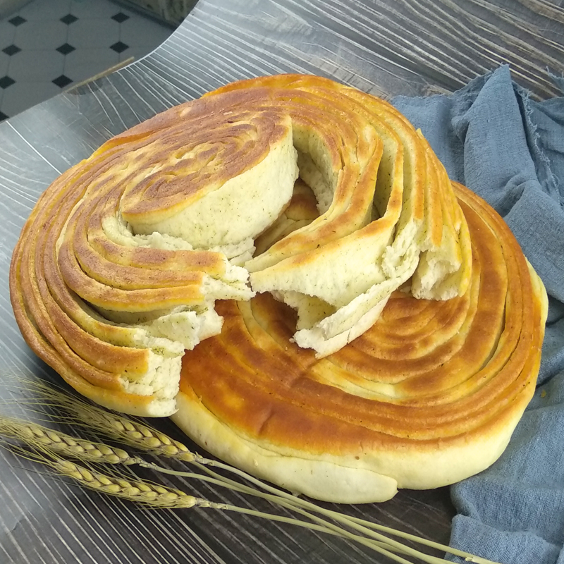 甘肃特产小吃油锅盔大饼地方特色零食手工美食苦豆馍烧饼750g 苦豆味