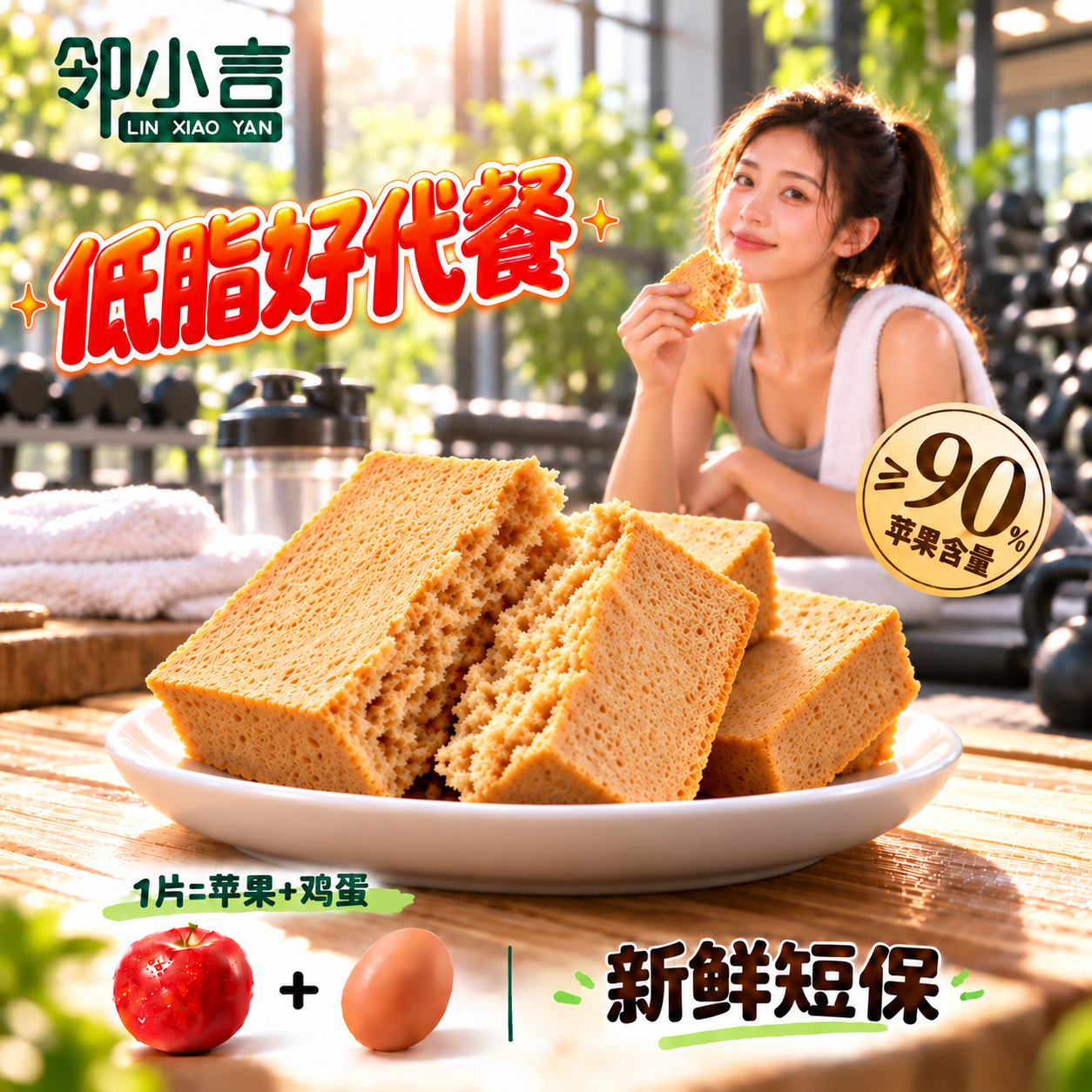 邻小言苹果吐司面包营养早餐零食儿童上班族即食整箱10包源头直发