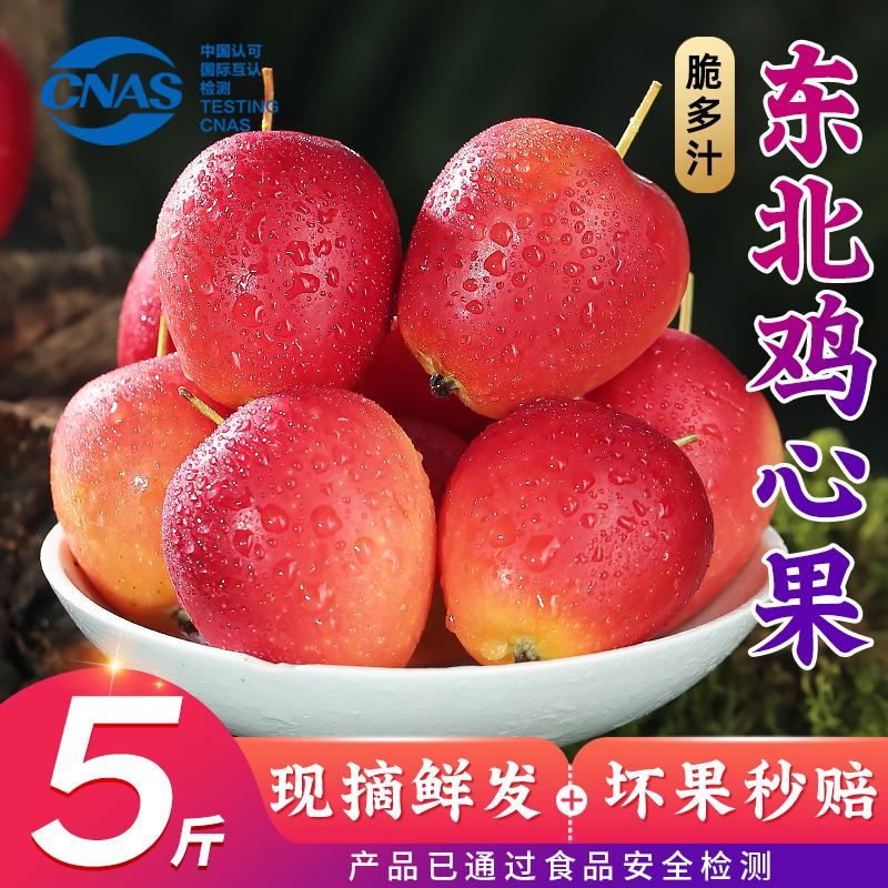 优味集正宗东北鸡心果新鲜水果应季锦绣海棠果小苹果脆甜沙果孕妇生鲜 5斤装丨甄选大果丨净4.8-5斤