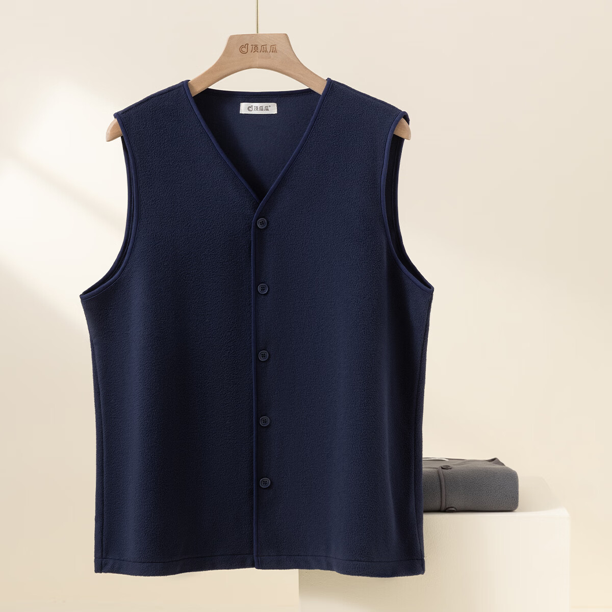 顶瓜瓜【软糯摇粒绒】单件装开襟情侣家居服背心秋冬男女保暖马甲 高智灰 3XL 190
