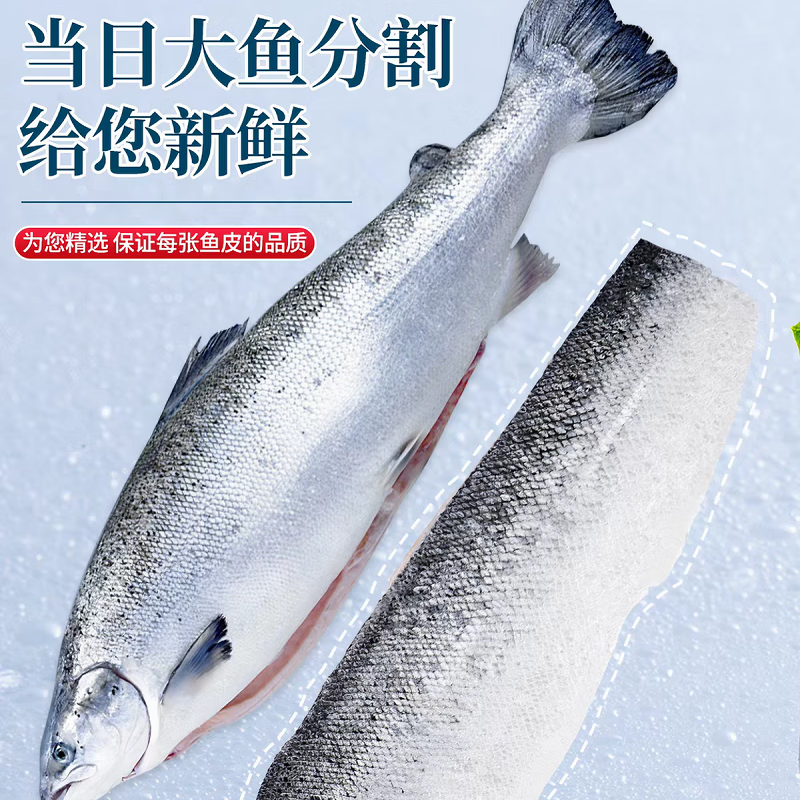 【顺丰冷链】正宗新疆三文鱼新鲜整条一整只开片刺身即食日料 10斤 整条去内脏-送芥末酱料