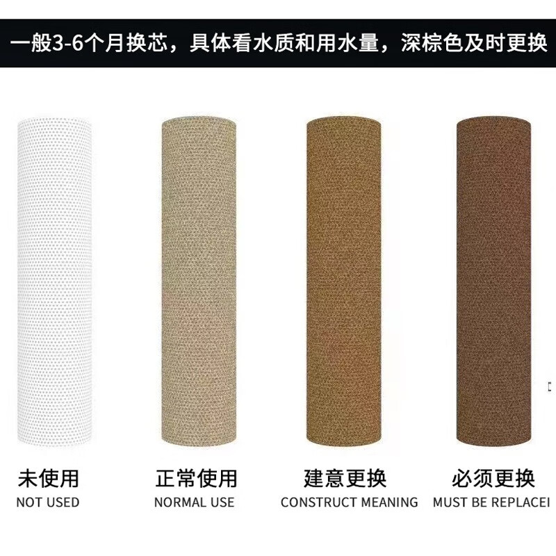 豪恩 大白瓶前置过滤器家用商用全屋中央净水器大蓝瓶大胖瓶自来水大通量小型管道净水机设备 升级款+2个滤芯（4分口）