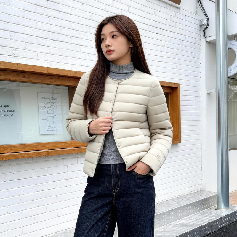 雪中飞女式轻薄羽绒服26新款可内搭可外穿居家休闲百搭舒适通勤保暖 杏驼色|7454 M 165/88A