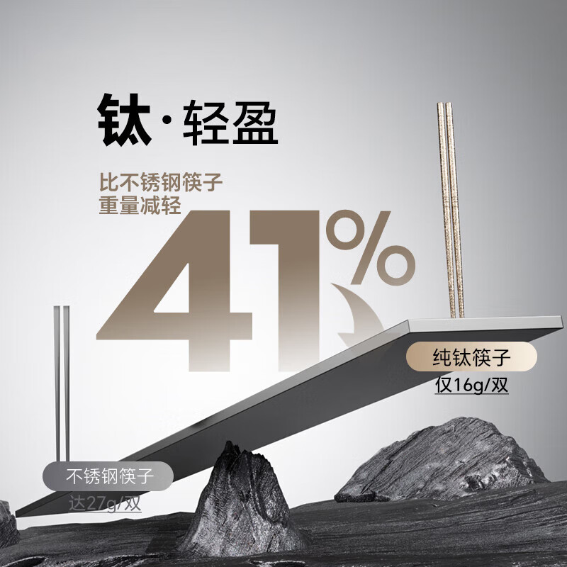 KITCHOICE【99.7%纯钛】筷子家用五色高档餐具中空防烫防滑耐高温抑菌5双 【99.7%TA1纯钛】 5双 冰花结晶工艺