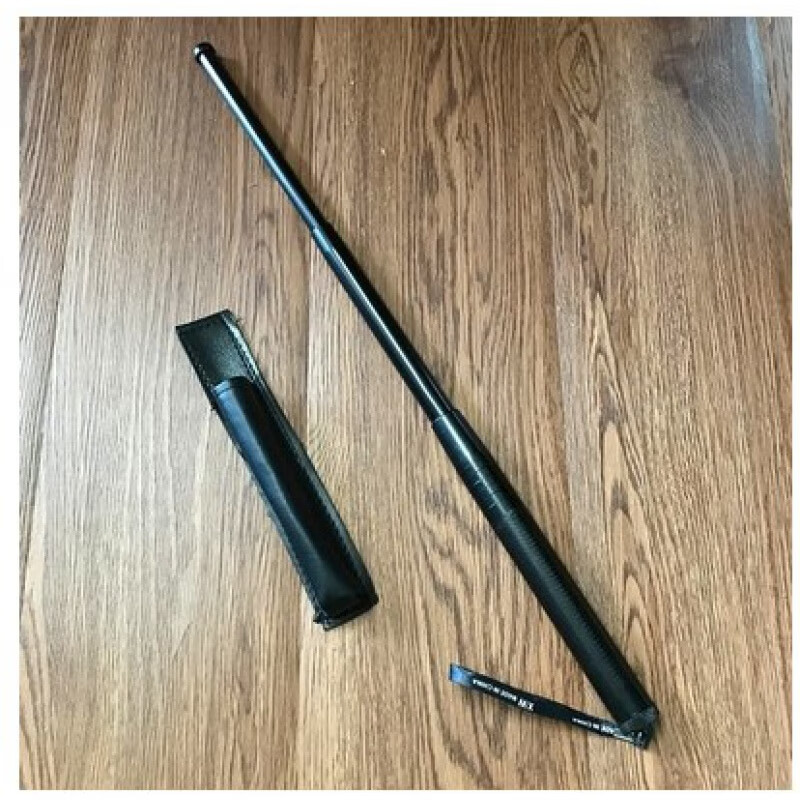 热奥车载男棒小打狗伸缩打合金甩棍子防身收缩四节甩鞭 黑三节 棍套