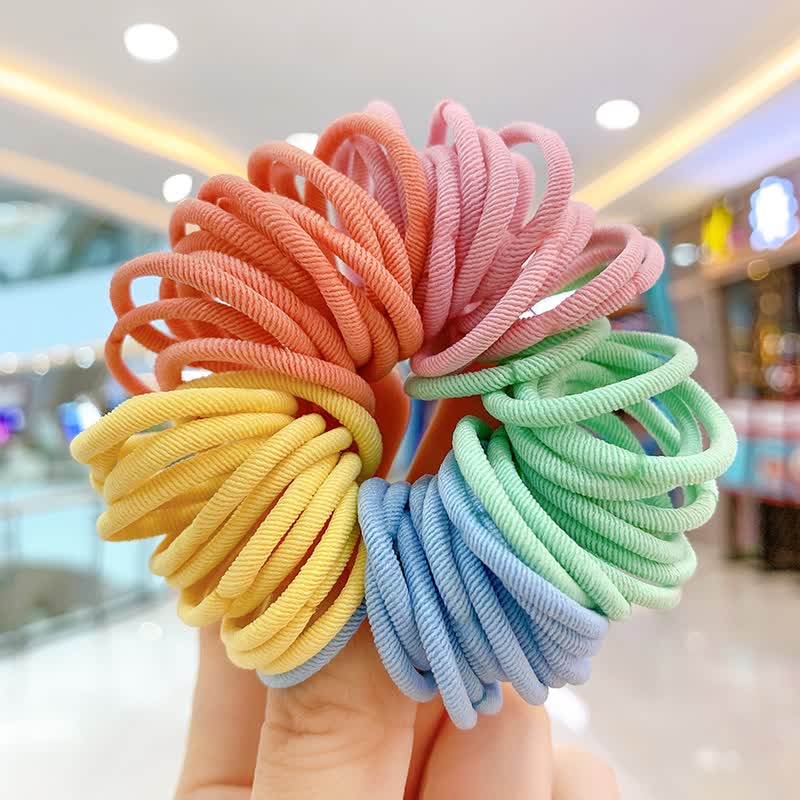 儿童橡皮筋弹性好宝宝皮筋彩色头绳小女孩头绳头饰发饰 4#马卡龙色