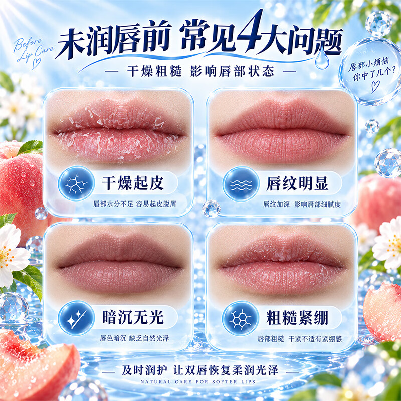 PEACH JO+桃作美式小蓝管唇部精华油润唇膏女保湿滋润补水防干裂 美式小蓝管唇部精华油×2支