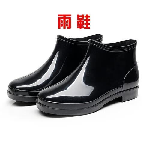 马汀马靴马鞋男式短靴圆头拉链中帮男靴爸爸父男雨靴春秋低帮短筒洗车