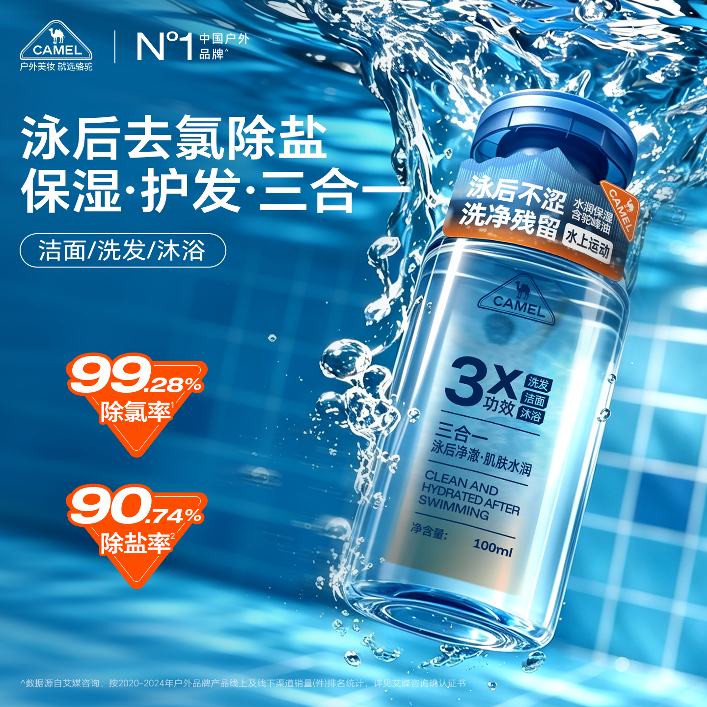 骆驼（CAMEL）水上运动保湿三合一沐浴露100ml