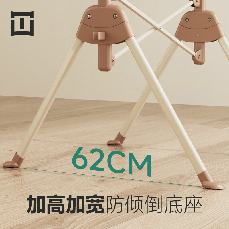 缇欧折叠晾衣架落地阳台专用凉衣架家用晾衣杆卧室挂衣架可伸缩晒衣杆 【1.6米移动款枪灰色】特厚管材&防倾倒底座&超稳固