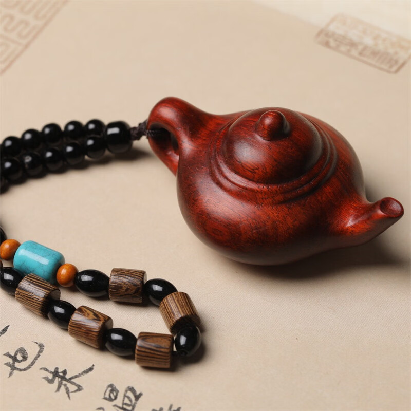 DL 1998把把壶手把件木质小壶摆件檀木小茶壶随身工艺品挂件配饰 紫檀把把壸尺寸:7.2*3.5左右 京东折扣/优惠券