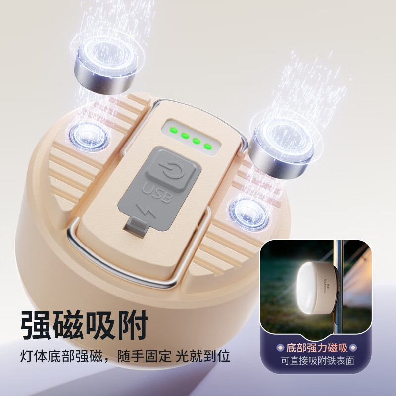 倍量（Doublepow）长续航充电灯泡户外照明灯露营帐篷摆摊应急 【磁吸+悬挂】2000毫安时