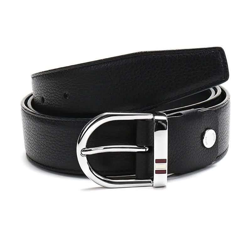巴利 bally 男士皮质可裁剪针扣式双面皮带腰带黑色 darkon 35 m tsp