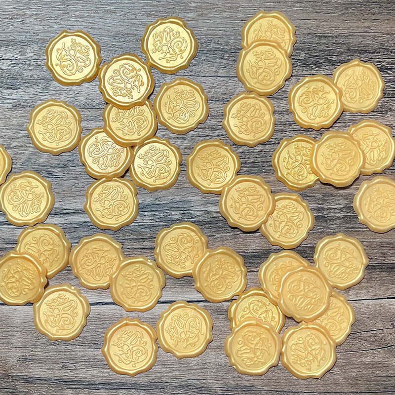 印章复古风装饰自粘邀请函信封情书封口贴 金色火漆印(for you字样)