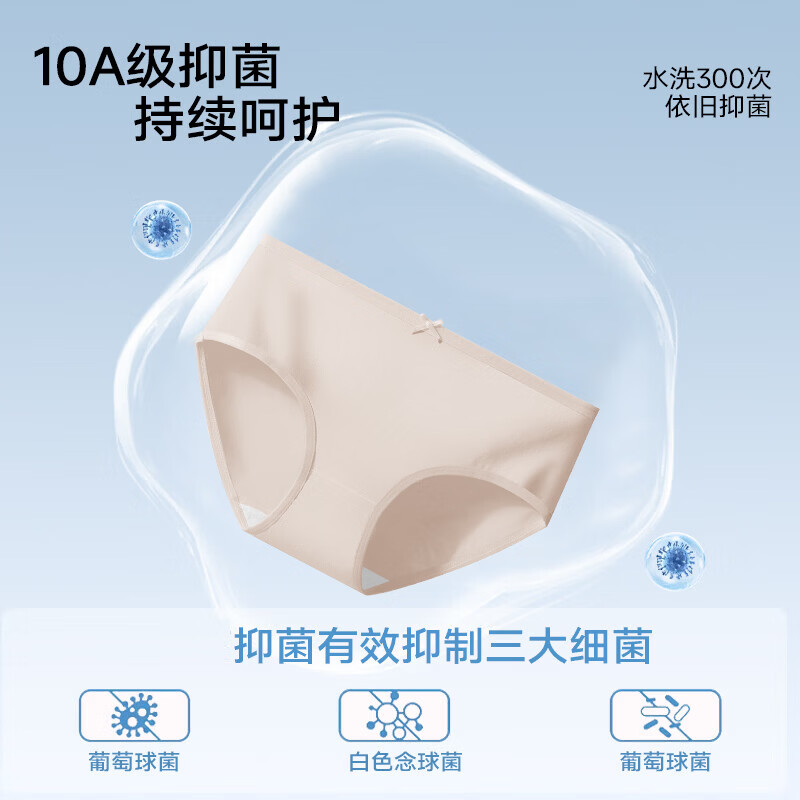 芝麻时光裤身内档都纯棉 内裤女10A抗菌抑菌底档三角裤中腰短裤精梳棉女生 6条装【颜色随机】 L 建议95-120斤