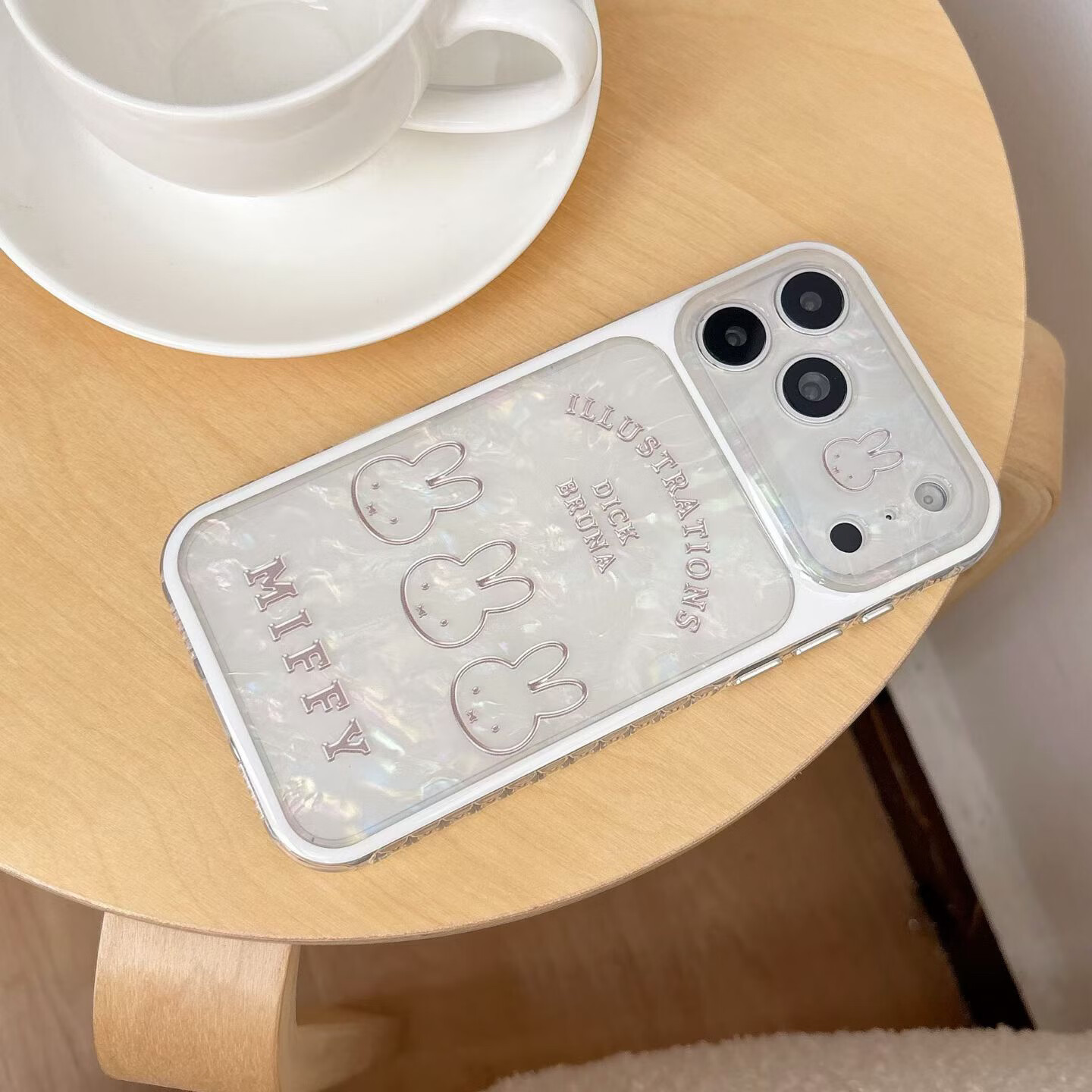 启砚数【官方旗舰】高级手机壳保护套iPhone18promax线条米菲兔16pro全包15防摔17pro新款适用苹果全机型 高级贝壳纹(线条米菲兔)相机按键全包 iPhone 17