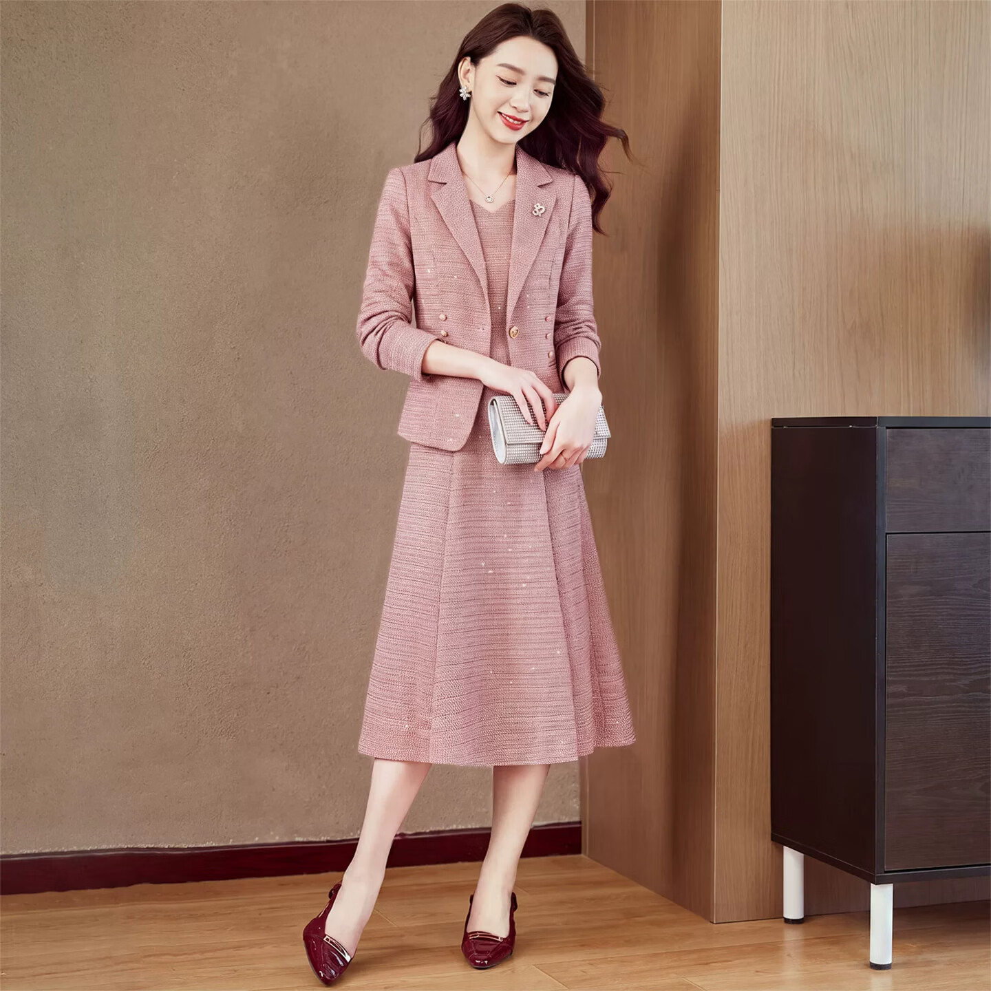 香影纯喜婆婆婚宴装连衣裙女2026新款春秋高端妈妈结婚礼服小个两件套装 图片色 4XL (建议141-150斤)