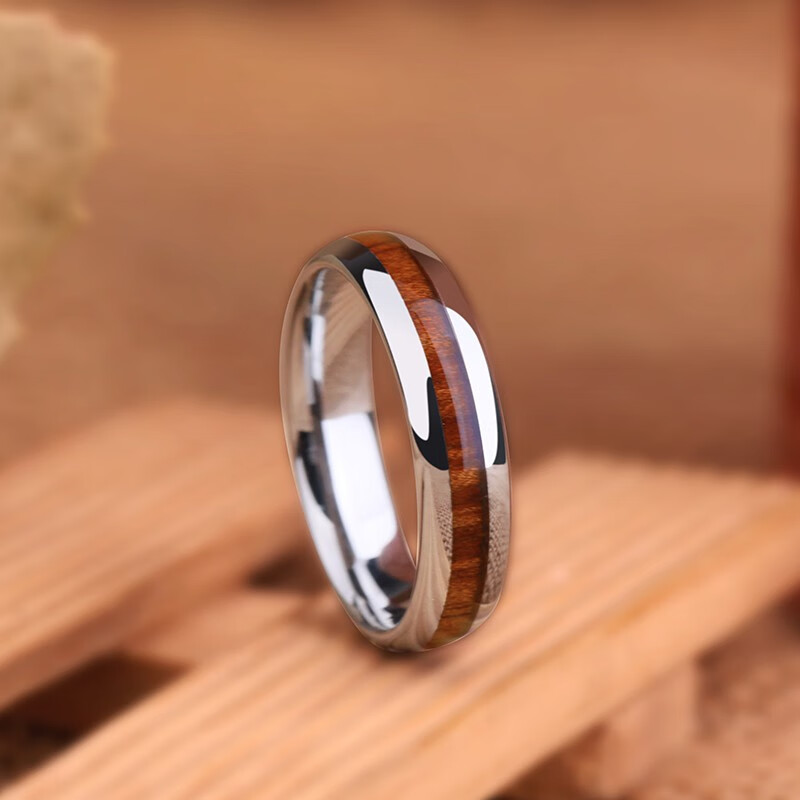 飒雅 情侣戒指男相思木复古指环食指刻字尾戒时尚饰品礼物对戒 国标19