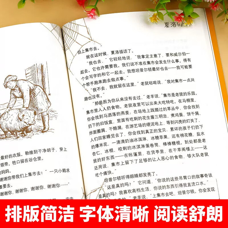 全新正版 洋葱头历险记罗大里注音彩绘版 淘气包埃米尔-真是不寻常注音版 夏洛的网 1-6年级小学生幼儿课外阅读书籍儿童文学书籍兴趣启蒙读物意大利贾尼绘本-WX 夏洛的网(无注音版)