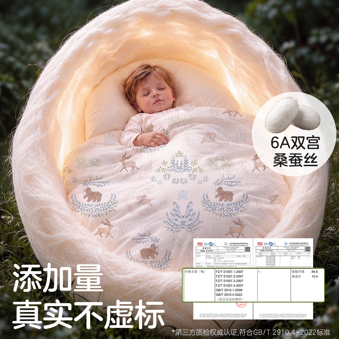 可优比(KUB)儿童被子婴儿四季被秋冬透气吸汗A类全棉宝宝盖毯冬季 游梦太空-冬厚款【双宫桑蚕丝|10A抗菌】 1.0m*1.2m