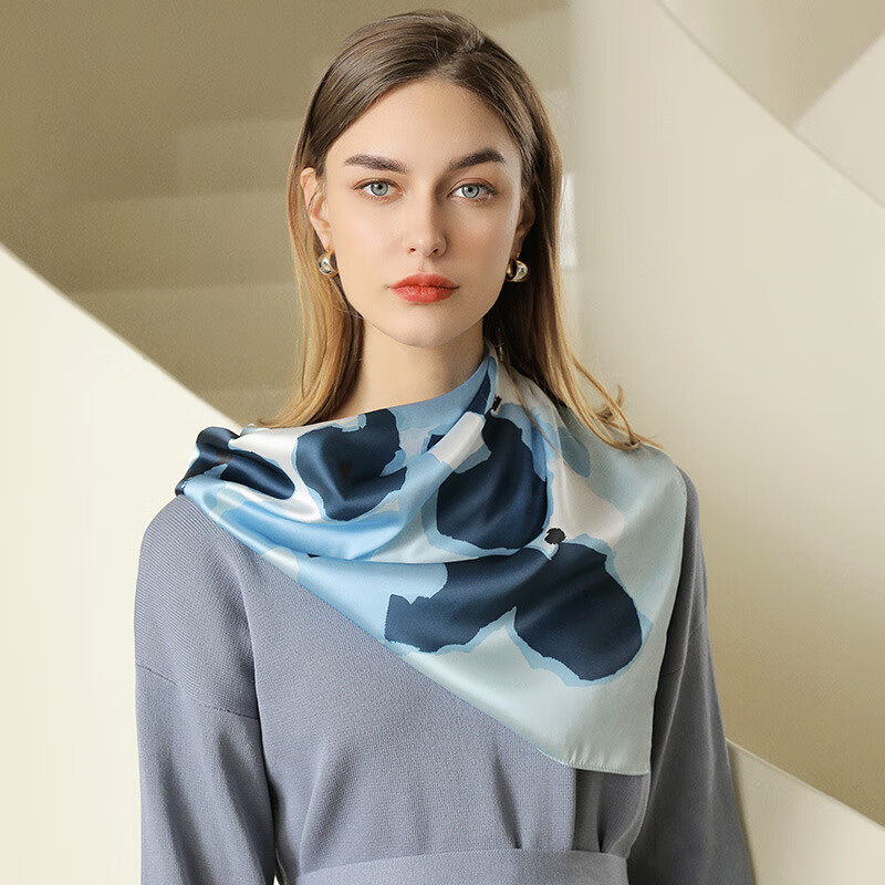 丝绸女春夏季韩版百搭七彩色围巾小领巾真丝桑蚕丝丝巾小方巾 款式一