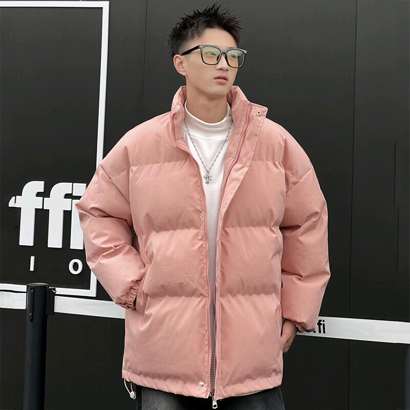 花花公子(PLAYBOY)短款棉服男冬季棉衣男立领加厚保暖面包服外套百搭棉袄 灰色 XL