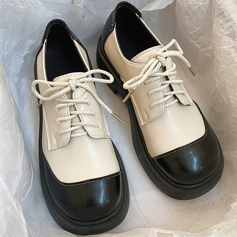 佐罗骑士女鞋软底2023春秋新款时尚复古英伦风单鞋外出增高小皮鞋