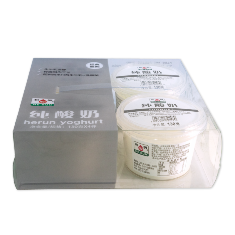 和润 纯酸奶 130g*4 低温酸牛奶 0蔗糖发酵乳  酸奶碗 水果捞