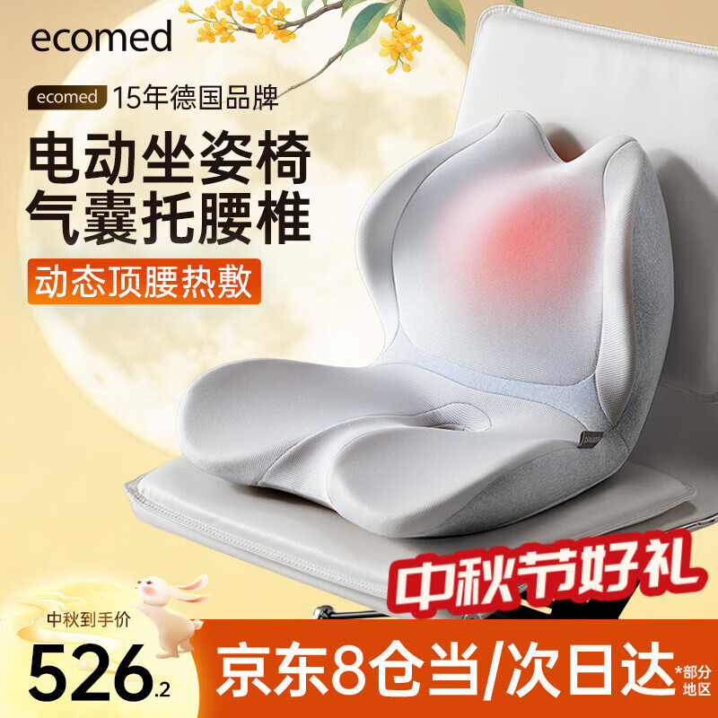 ecomed德国护腰坐姿椅人体工学车载办公工位护腰座椅靠垫腰部按摩器支撑久坐神器送父母中秋节礼物