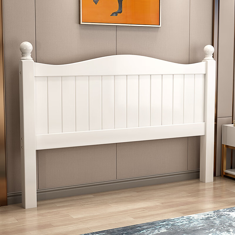 圣度朗定做实木床头板1.5欧式床头板1.8米床头双人靠背单买简约床头 欧式款(1.5米宽*100高)白色 其他