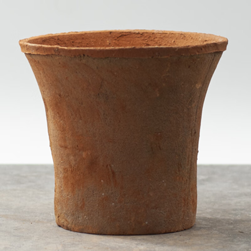 瓦盆喇叭盆粗陶红陶手工黑陶盆多肉盆陶盆红陶盆室外阳台红 红色 其他