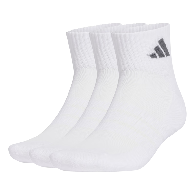 adidas三双装简约舒适及踝运动袜男女新款阿迪达斯官方轻运动   白/深灰   M