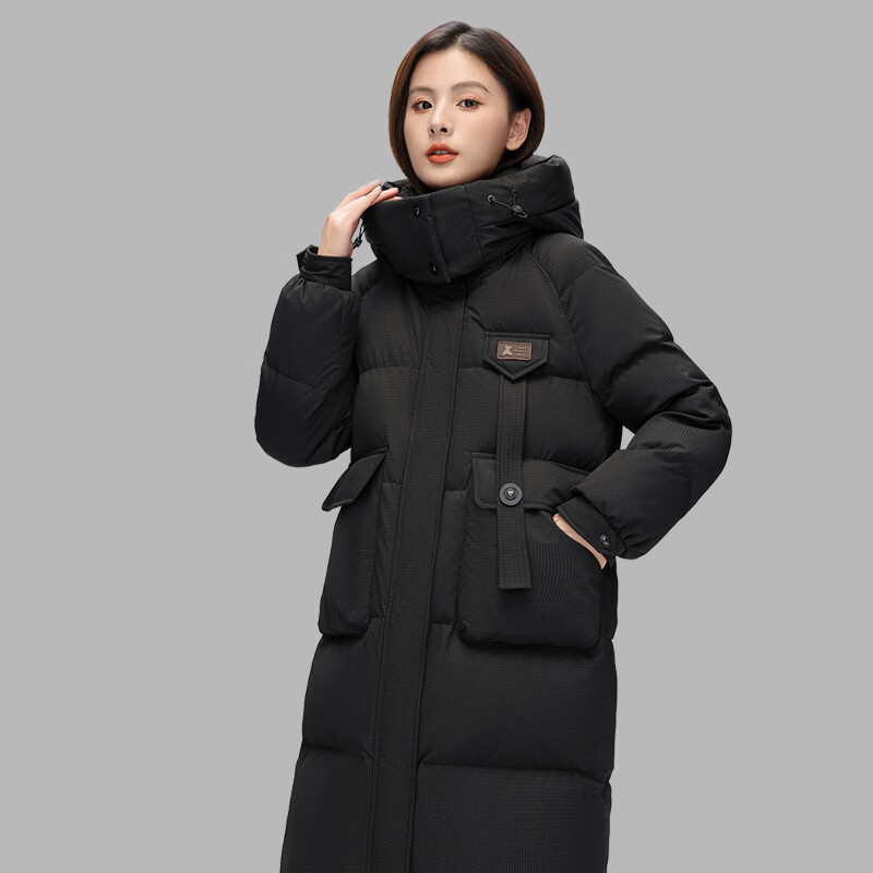 雅鹿2026冬季新款羽绒服女中长款时尚百搭舒适保暖外套 米色 XL