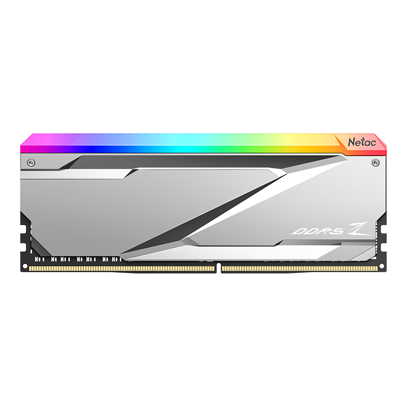Netac 朗科 32GB(16Gx2)  DDR5 7200 台式机内存条 Z系列 RGB灯条(电镀银)C34