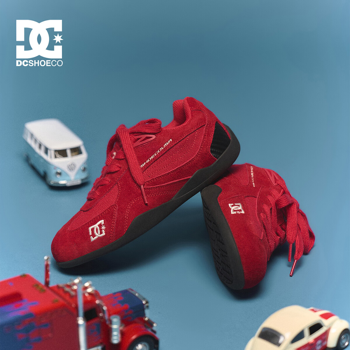 DCSHOES CAS CORSARO童鞋儿童板鞋2026秋季款赛车鞋中大童抽绳运动鞋子04 焰红 37 适合脚长 （229-233mm)