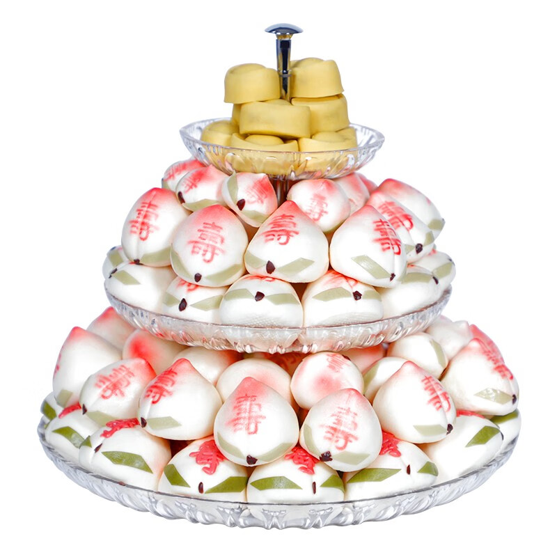 御茶膳房寿桃馒头老人生日祝寿三层桃山糕点 过寿贺寿礼盒寿宴面小