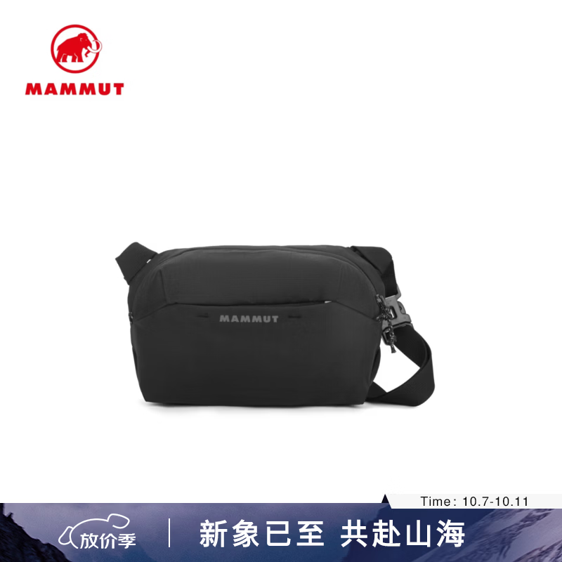 猛犸象（MAMMUT）Alto男女款户外休闲腰包2L多功能实用斜挎包 黑色 2L