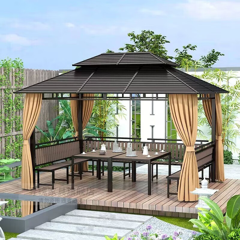 花娣户外凉亭 庭院新中式亭四角别墅楼顶露台农村花园遮阳棚室外雨棚