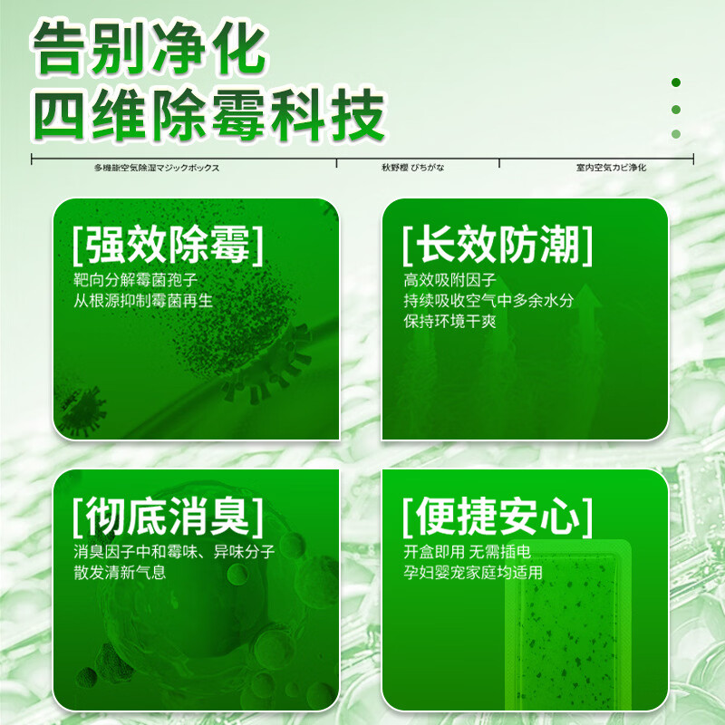 秋野樱霉菌净化贴盒装家用去除霉斑霉菌墙面墙壁墙体强力除霉剂去霉味 10盒*6片【小别墅自建房使用】