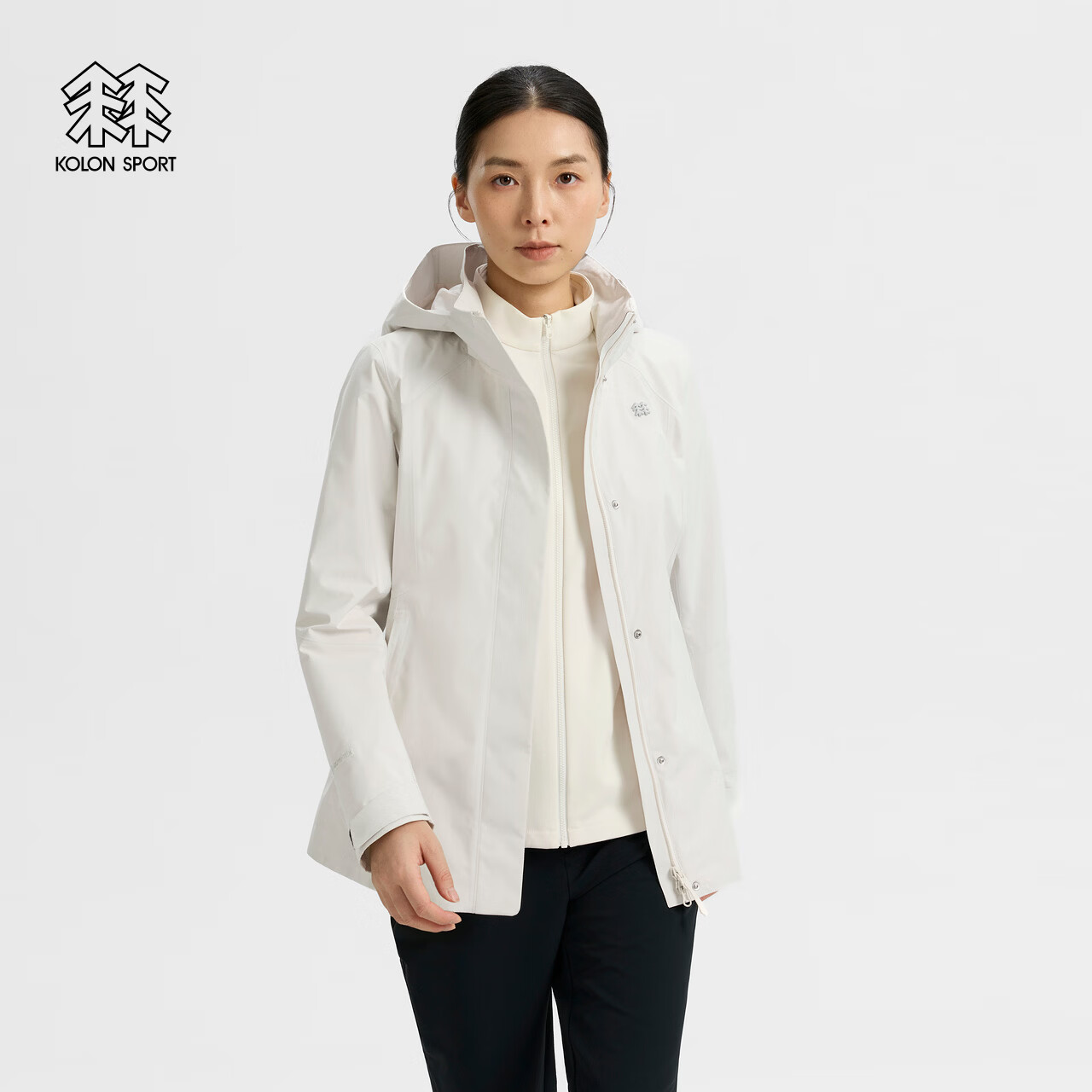 KOLON SPORT/可隆户外冲锋衣 女士GTX软壳三合一冲锋衣徒步外套