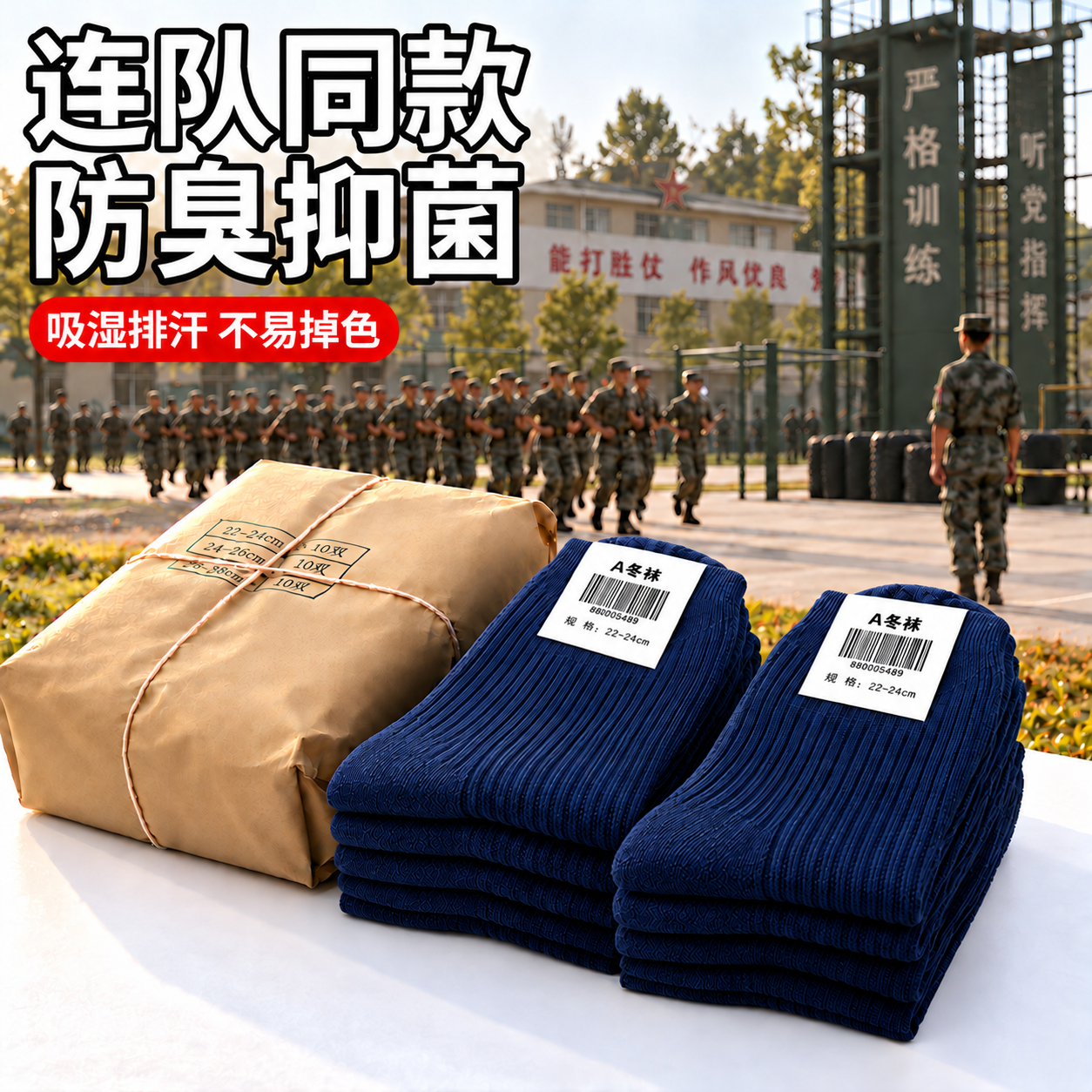 际华三零一三军夏袜制军式冬袜耐磨吸汗夏袜透气速干中筒运动棉袜男士军训袜 藏青冬袜-10双装【连队同款】 均码 京东折扣/优惠券