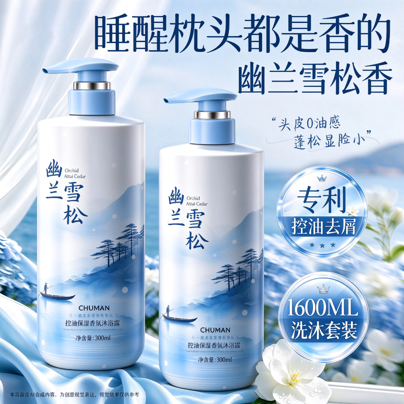 初蔓洗发水沐浴露套装男女士去屑止痒控油持久蓬松留香青少年专用头膏 【去屑止痒】幽兰雪松香氛洗发水800ml 商超同款大牌同香去屑洗发水TOP 京东折扣/优惠券